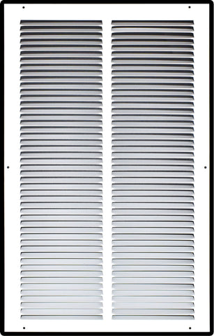 14"x24" White Steel Return Air Grille, High-Airflow HVAC Cold Air Intake for Wall & Ceiling