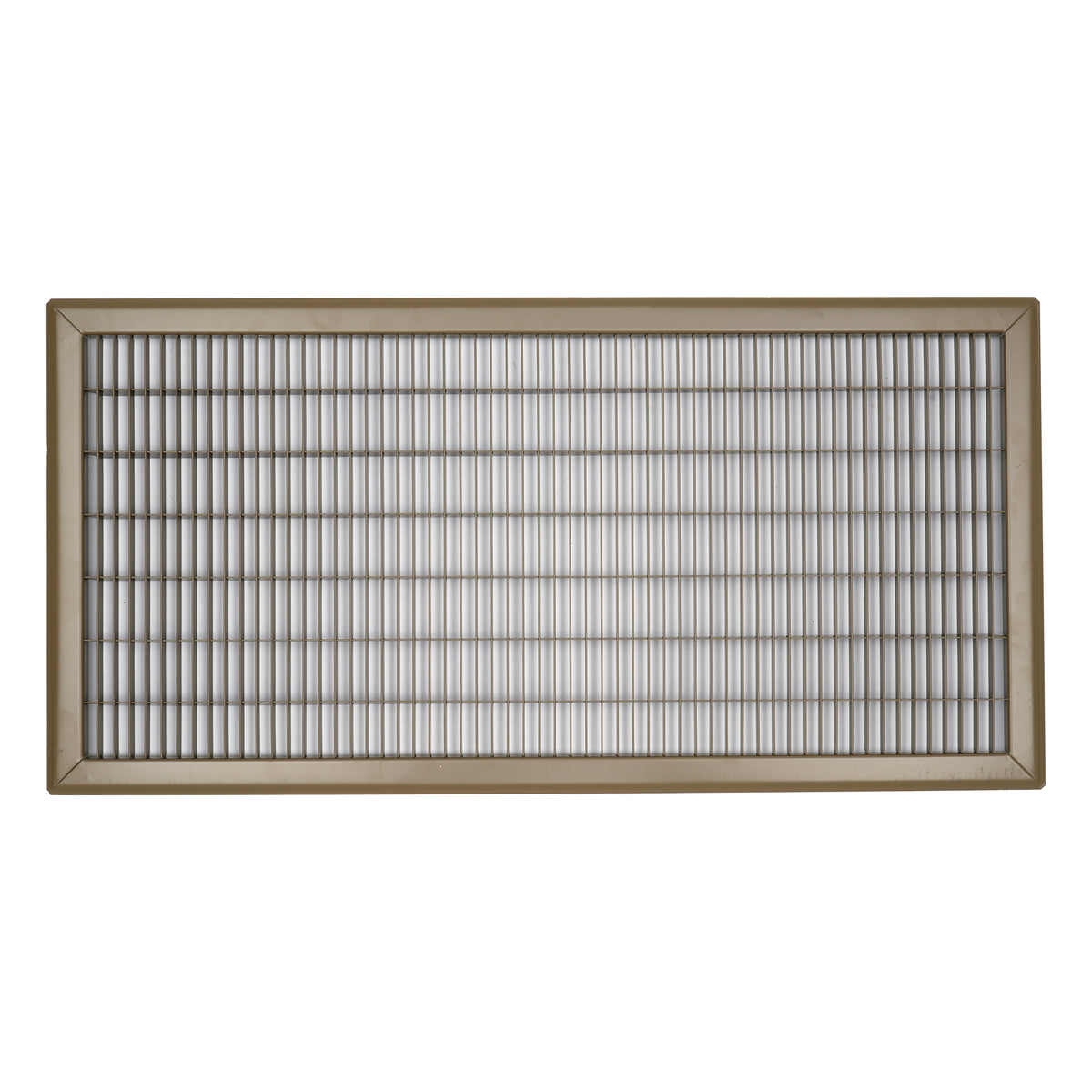 14"x30" Brown Steel Return Air Floor Grille, Walkable Heavy-Duty Fixed-Blade Vent Cover