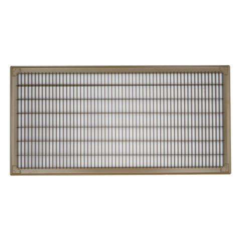 14"x30" Brown Steel Return Air Floor Grille, Walkable Heavy-Duty Fixed-Blade Vent Cover