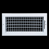 14"x6" White Steel Adjustable Supply Register, Air Vent Cover with Damper for Sidewall Or Ceiling