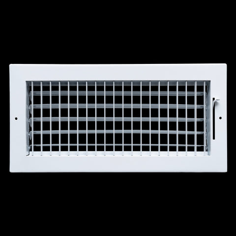 14"x6" White Steel Adjustable Supply Register, Air Vent Cover with Damper for Sidewall Or Ceiling