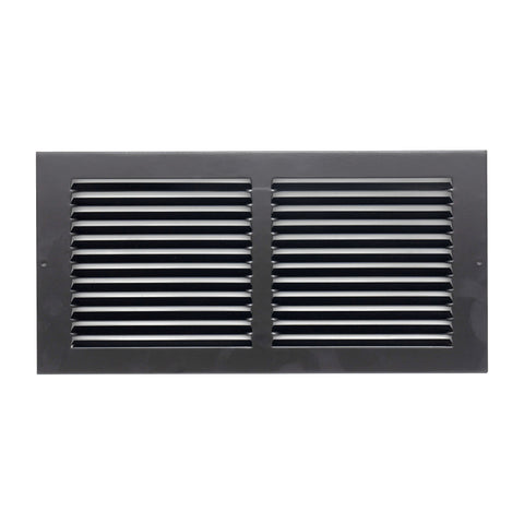 14"x6" Black Steel Return Air Grille, High-Airflow HVAC Cold Air Intake for Wall & Ceiling