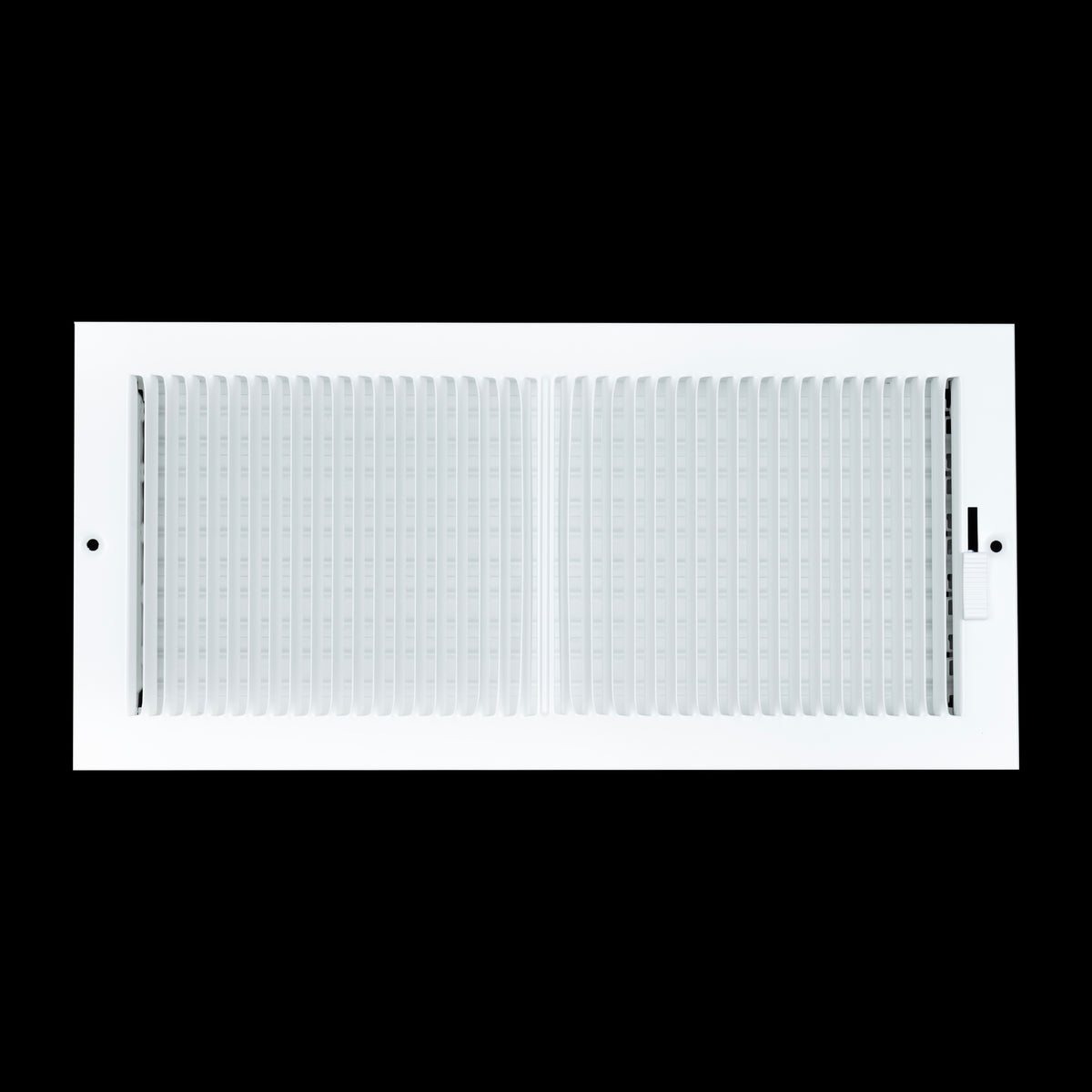 14"x6" White Steel Baseboard Air Supply Grille, Multi-Shutter Damper Vent Cover
