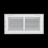 14"x6" White Steel Return Air Filter Grille, Removable Door, Plastic Latches, for 1-Inch Filters