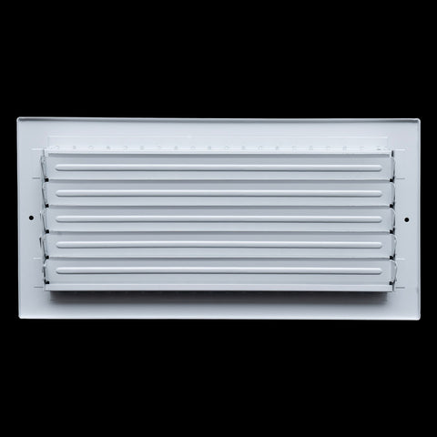 14"x6" White Steel Adjustable Supply Register, Air Vent Cover with Damper for Sidewall Or Ceiling