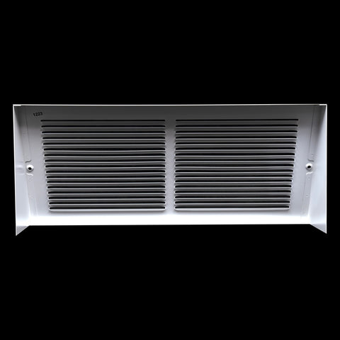 14"x6" White Steel Triangular Baseboard Grille, Efficient Airflow, 3-13/16" Depth