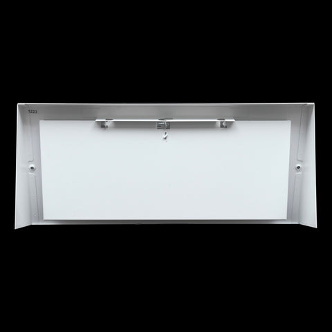 14"x6" White Steel Triangular Baseboard Grille, with Damper, 3-13/16" Depth