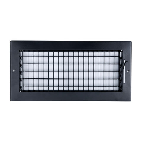 14"x6" Black Steel Adjustable Supply Register, Air Vent Cover with Damper for Sidewall Or Ceiling