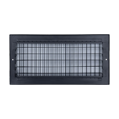 14"x6" Black Steel Adjustable Supply Register, Air Vent Cover with Damper for Sidewall Or Ceiling