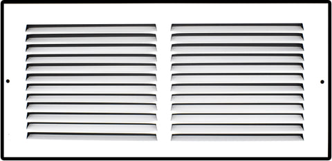 14"x6" White Steel Return Air Grille, High-Airflow HVAC Cold Air Intake for Wall & Ceiling