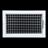 14"x8" White Steel Adjustable Supply Register, Air Vent Cover with Damper for Sidewall Or Ceiling