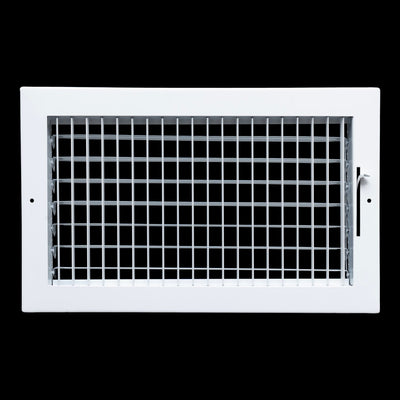 14"x8" White Steel Adjustable Supply Register, Air Vent Cover with Damper for Sidewall Or Ceiling