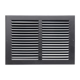 14"x8" Black Steel Return Air Grille, High-Airflow HVAC Cold Air Intake for Wall & Ceiling