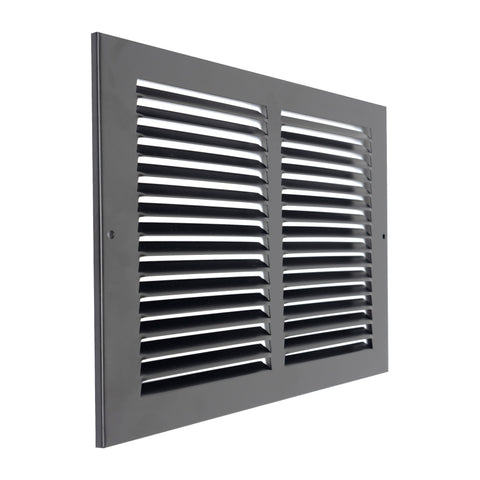 14"x8" Black Steel Return Air Grille, High-Airflow HVAC Cold Air Intake for Wall & Ceiling