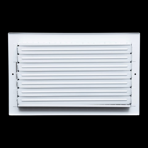 14"x8" White Steel Adjustable Supply Register, Air Vent Cover with Damper for Sidewall Or Ceiling
