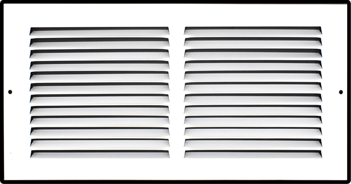 14"x8" White Steel Return Air Grille, High-Airflow HVAC Cold Air Intake for Wall & Ceiling