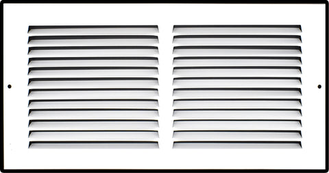 14"x8" White Steel Return Air Grille, High-Airflow HVAC Cold Air Intake for Wall & Ceiling