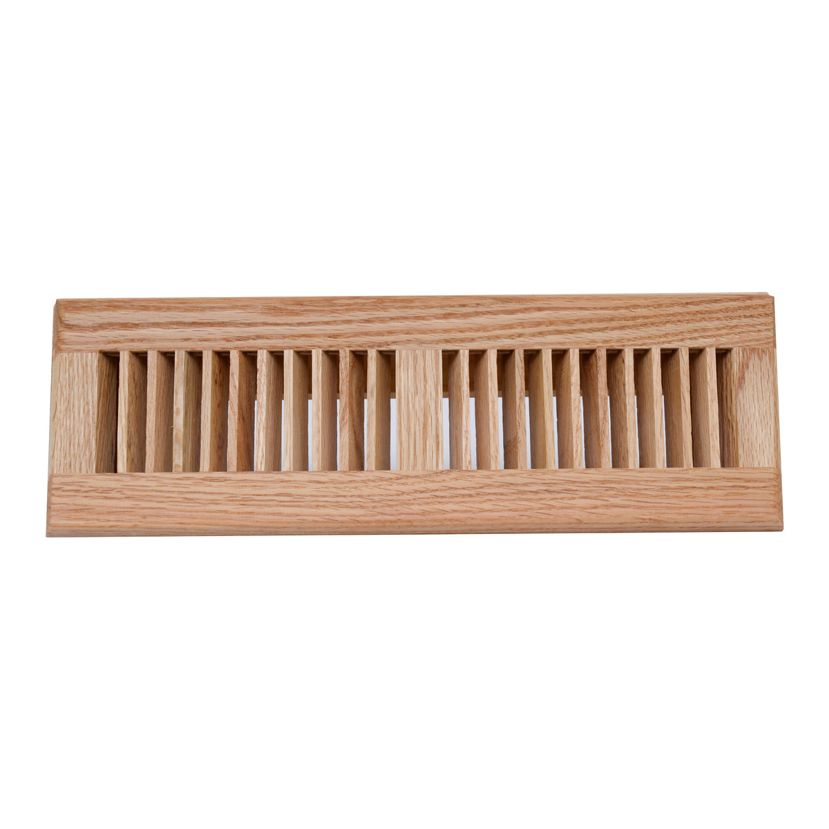 15" Oak Wood Corner Baseboard Register, Adjustable Vent Cover