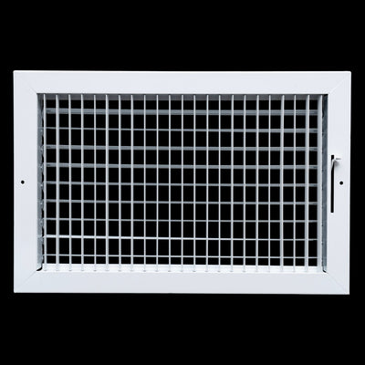 16"x10" White Steel Adjustable Supply Register, Air Vent Cover with Damper for Sidewall Or Ceiling