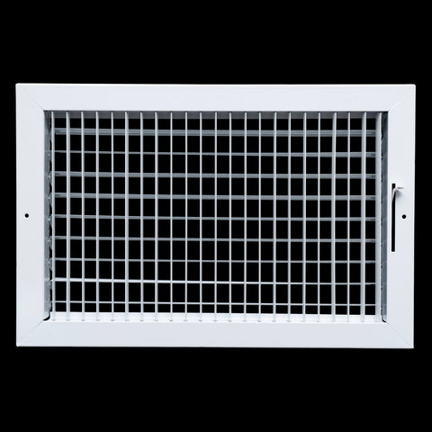 16"x10" White Steel Adjustable Supply Register, Air Vent Cover with Damper for Sidewall Or Ceiling