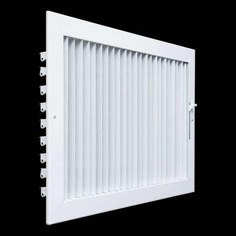 16"x10" White Steel Adjustable Supply Register, Air Vent Cover with Damper for Sidewall Or Ceiling