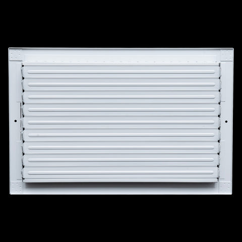 16"x10" White Steel Adjustable Supply Register, Air Vent Cover with Damper for Sidewall Or Ceiling
