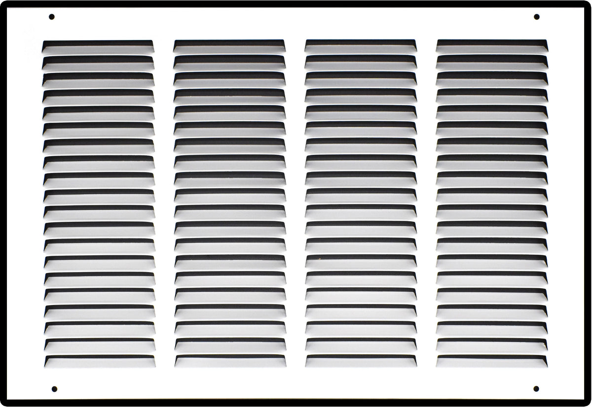 16"x10" White Steel Return Air Grille, High-Airflow HVAC Cold Air Intake for Wall & Ceiling