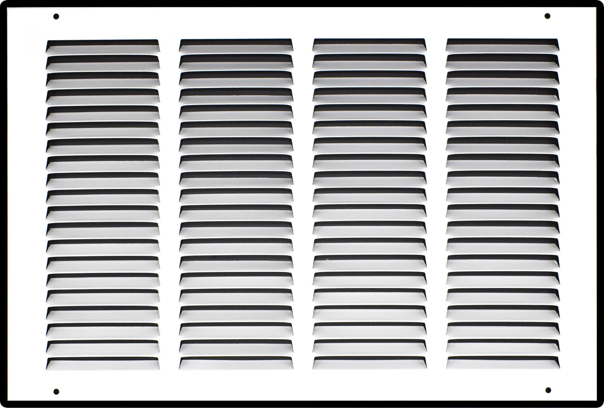 16"x12" White Steel Return Air Grille, High-Airflow HVAC Cold Air Intake for Wall & Ceiling