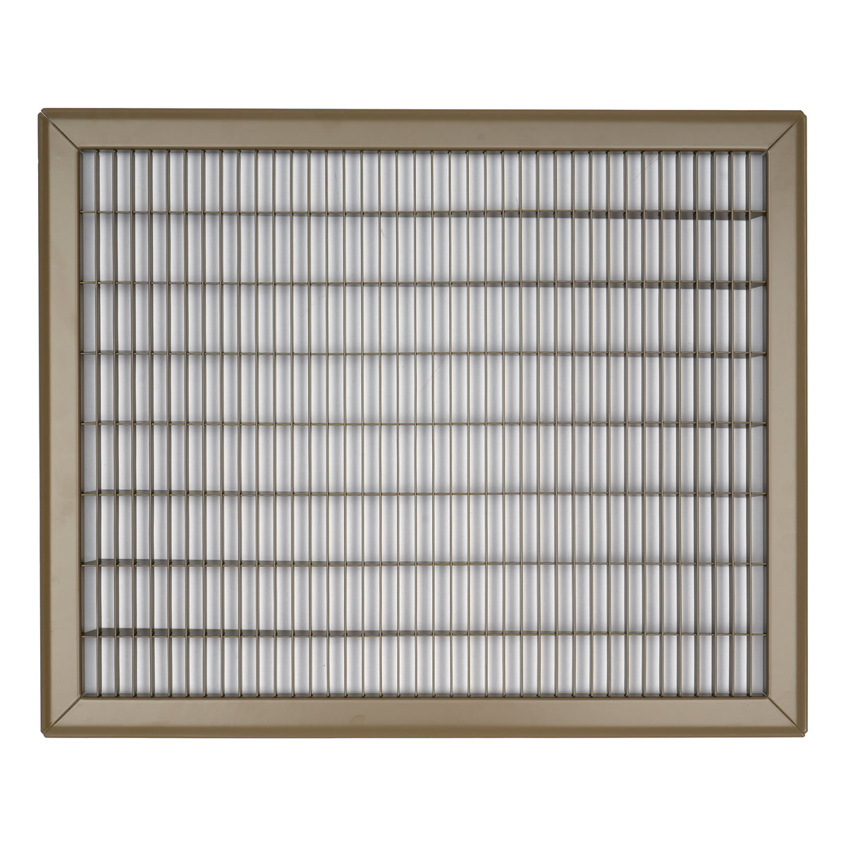 16"x20" Brown Steel Return Air Floor Grille, Walkable Heavy-Duty Fixed-Blade Vent Cover