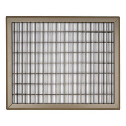 16"x20" Brown Steel Return Air Floor Grille, Walkable Heavy-Duty Fixed-Blade Vent Cover