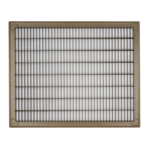 16"x20" Brown Steel Return Air Floor Grille, Walkable Heavy-Duty Fixed-Blade Vent Cover
