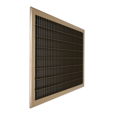 16"x20" Brown Steel Return Air Floor Grille, Walkable Heavy-Duty Fixed-Blade Vent Cover