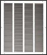 16"x20" White Steel Return Air Grille, High-Airflow HVAC Cold Air Intake for Wall & Ceiling