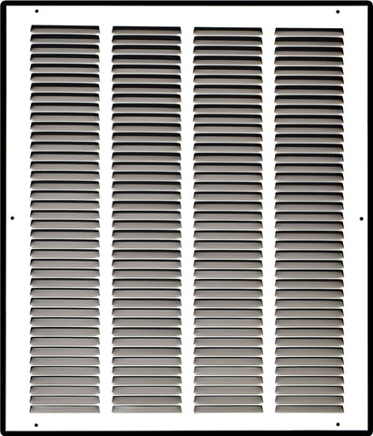 16"x20" White Steel Return Air Grille, High-Airflow HVAC Cold Air Intake for Wall & Ceiling