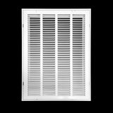 16"x22" White Steel Return Air Filter Grille, Removable Door, for 1-Inch Filters