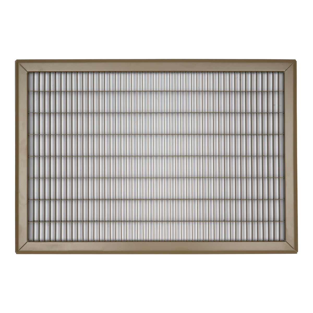 16"x24" Brown Steel Return Air Floor Grille, Walkable Heavy-Duty Fixed-Blade Vent Cover