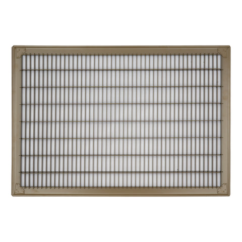 16"x24" Brown Steel Return Air Floor Grille, Walkable Heavy-Duty Fixed-Blade Vent Cover