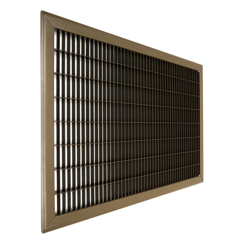 16"x24" Brown Steel Return Air Floor Grille, Walkable Heavy-Duty Fixed-Blade Vent Cover