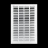 16"x25" White Steel Return Air Filter Grille, Removable Door, Plastic Latches, for 1-Inch Filters