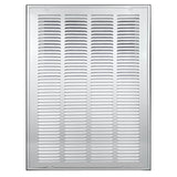 16"x25" White Steel Return Air Filter Grille, Fixed Hinged, for 1-Inch Filters