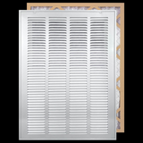 16"x25" White Steel Return Air Filter Grille, Filter Included, Removable Door