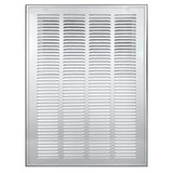 16"x25" White Steel Return Air Filter Grille, Removable Door, for 1-Inch Filters
