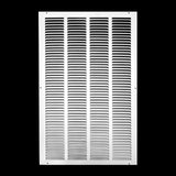 16"x26" White Steel Return Air Grille, High-Airflow HVAC Cold Air Intake for Wall & Ceiling