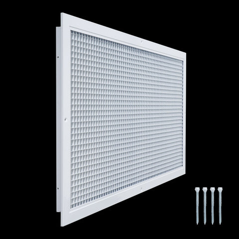 16"x32" White Aluminum Eggcrate Return Air Grille, Low-Noise High-Airflow Rust-Proof Vent Cover