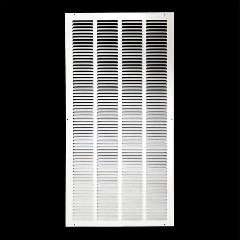 16"x32" White Steel Return Air Grille, High-Airflow HVAC Cold Air Intake for Wall & Ceiling