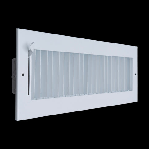 16"x4" White Steel Adjustable Supply Register, Air Vent Cover with Damper for Sidewall Or Ceiling