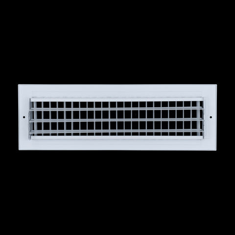 16"x4" White Steel Adjustable Supply Register, Air Vent Cover with Damper for Sidewall Or Ceiling