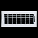 16"x6" White Steel Adjustable Supply Register, Air Vent Cover with Damper for Sidewall Or Ceiling