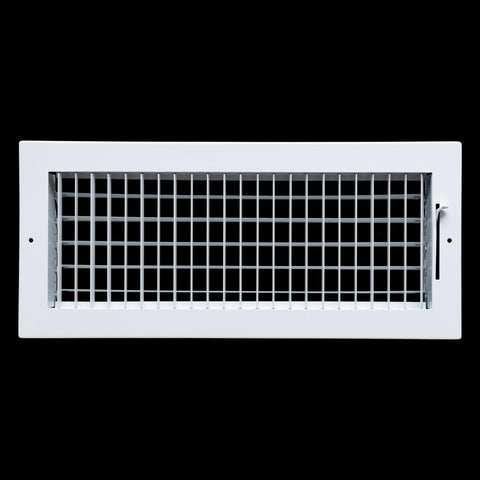 16"x6" White Steel Adjustable Supply Register, Air Vent Cover with Damper for Sidewall Or Ceiling