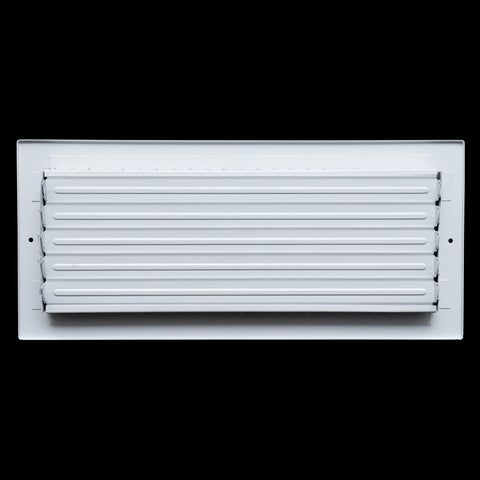 16"x6" White Steel Adjustable Supply Register, Air Vent Cover with Damper for Sidewall Or Ceiling